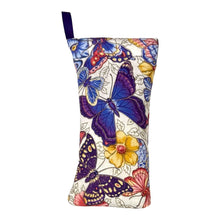 Soft Case by Scot - Butterflies Cream Mauve Purple.  Padded Glasses Case/Pouch for Prescription Glasses and Sunglasses