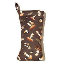 Soft Case by Scot - Sparrows and Mushrooms Brown.  Padded Glasses Case/Pouch for Prescription Glasses and Sunglasses